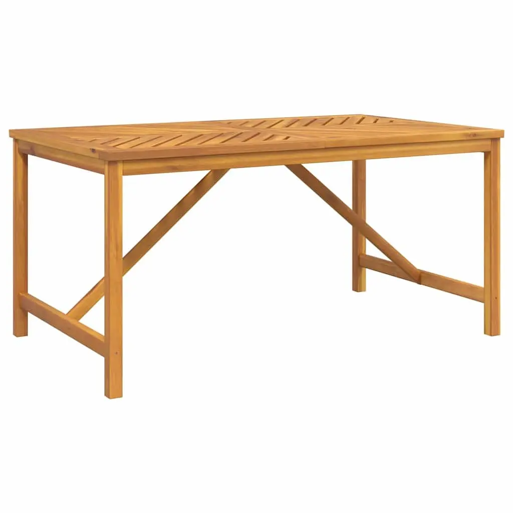 Garden Dining Set Solid Acacia Wood 5 Piece Rectangular Table Chairs Brown