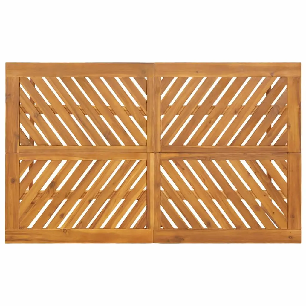 Garden Dining Set Solid Acacia Wood 5 Piece Rectangular Table Chairs Brown