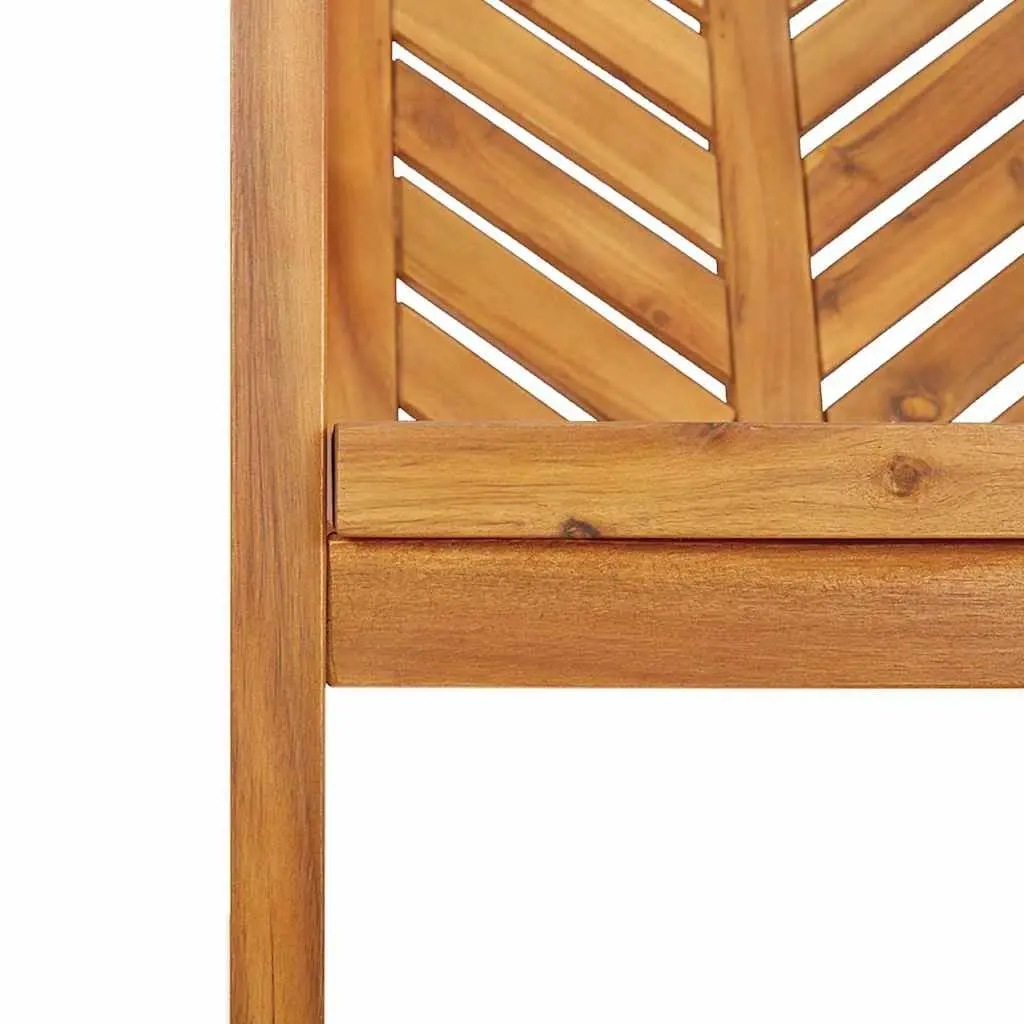 Garden Dining Set Solid Acacia Wood 5 Piece Rectangular Table Chairs Brown