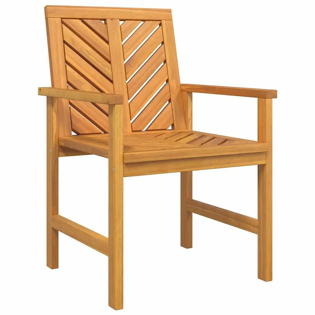 Outdoor Dining Set 6 Pieces Solid Acacia Wood Brown Table Chairs for Garden and Patio