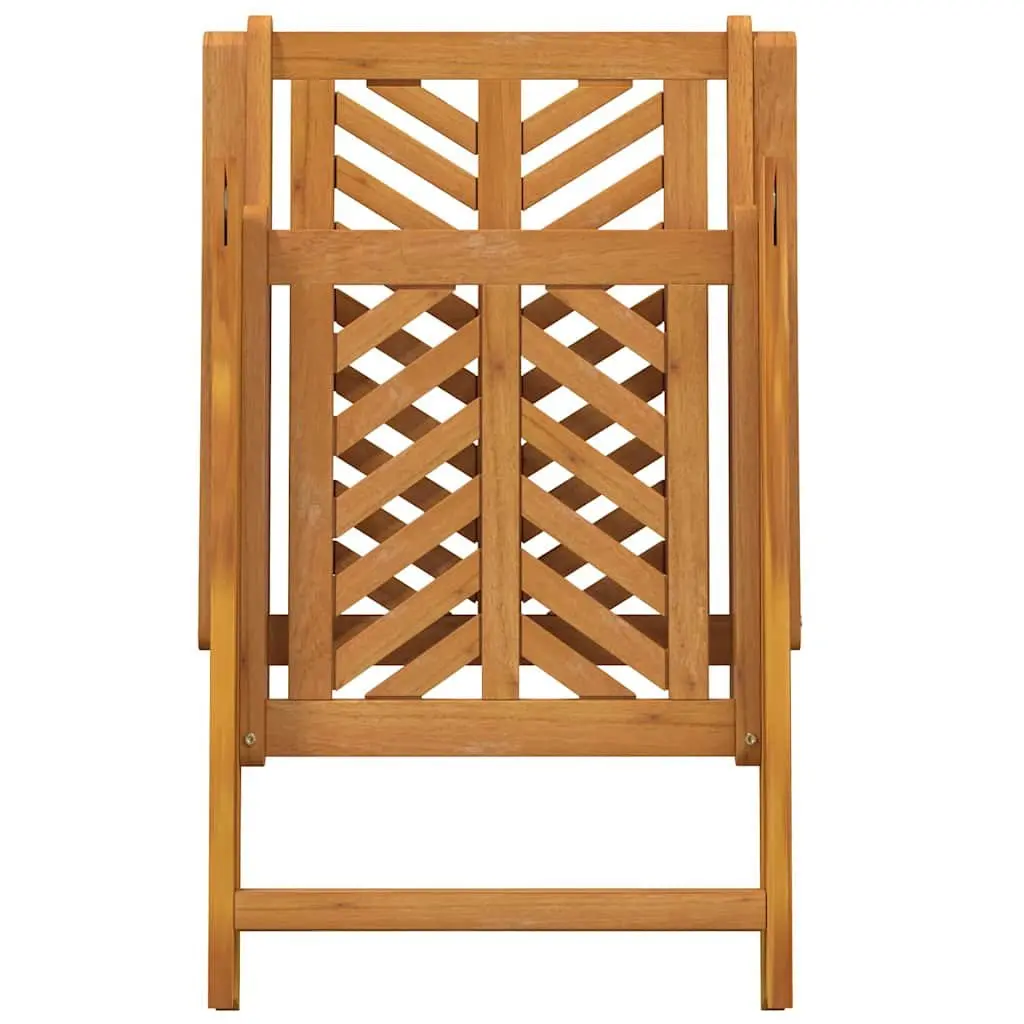 Garden Dining Set 5 Piece Outdoor Furniture Acacia Wood Brown Table Chairs