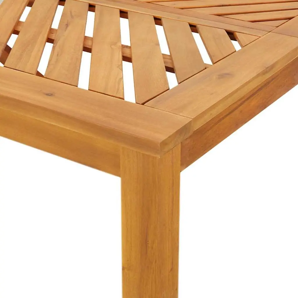 Outdoor Dining Set Solid Acacia Wood 5 Piece Brown Contemporary Garden Furniture
