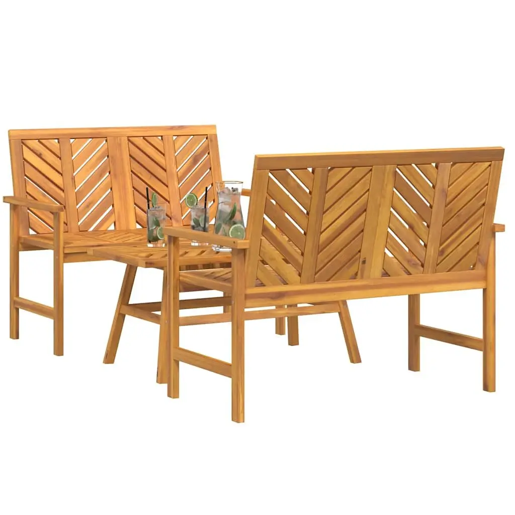 Garden Lounge Set 3-Piece Brown Acacia Wood Outdoor Furniture Patio Sofa