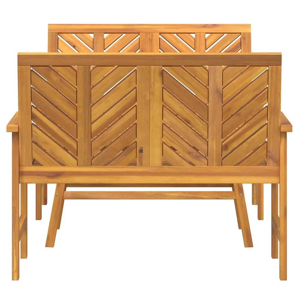 Garden Lounge Set 3-Piece Brown Acacia Wood Outdoor Furniture Patio Sofa
