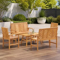Practical 5-Piece Lounge Set for Outdoor Relaxation