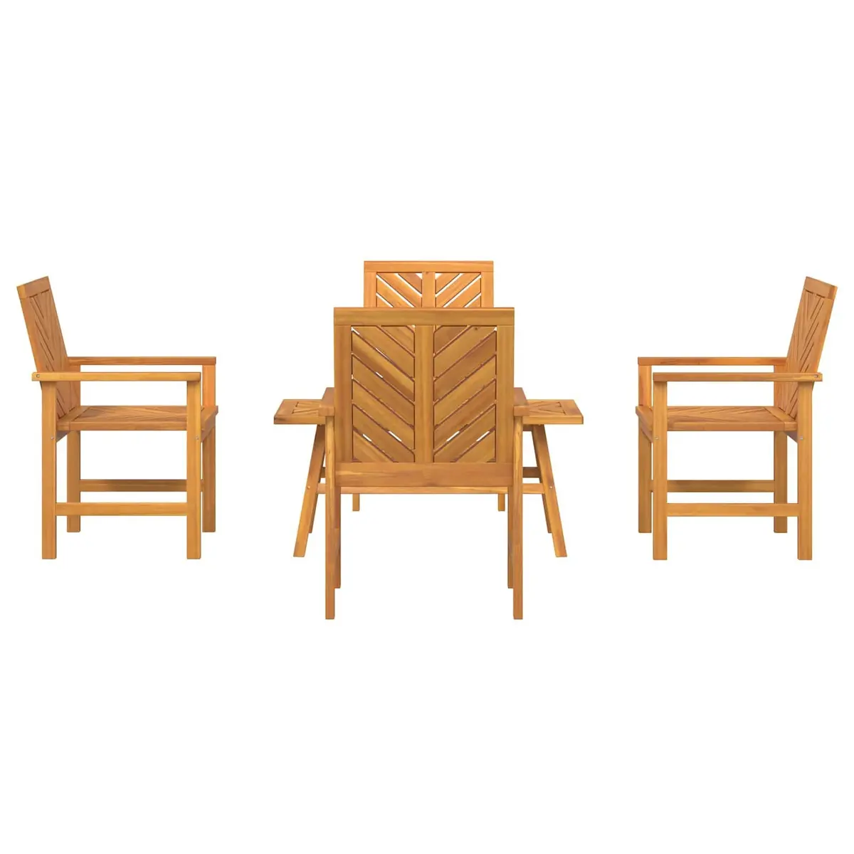 Garden Lounge Set 5 Pieces Brown Acacia Wood Outdoor Furniture Patio Seating