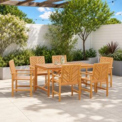 Practical 6-Piece Acacia Wood Outdoor Dining Chairs