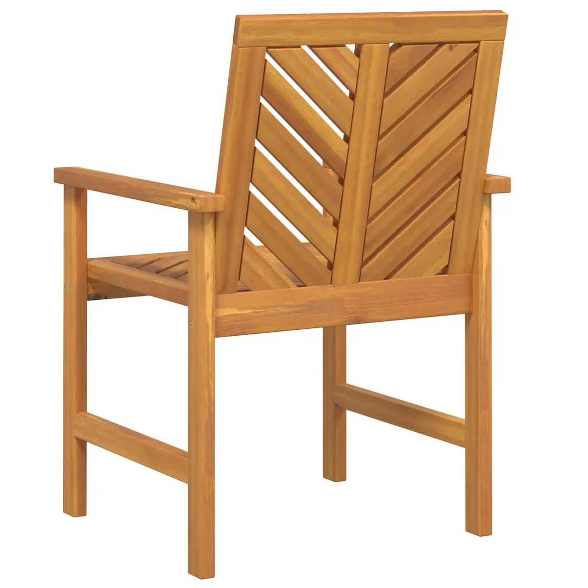 8 Piece Outdoor Patio Dining Chairs Set Rectangle Shape Solid Acacia Wood Brown