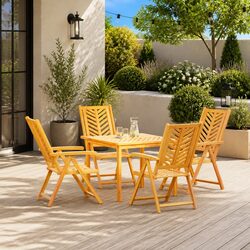 Versatile 4-Piece Brown Reclining Garden Chair Set