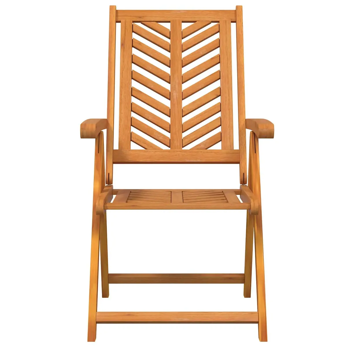Reclining Garden Chair Set Brown Solid Acacia Wood 4 Piece Multi-Position Backrest Outdoor Furniture