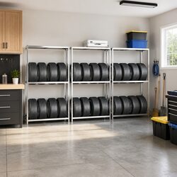 2-Layer Tire Rack for Home and Garage Use