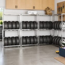 2-Layer Tire Rack for Garage and Home Use