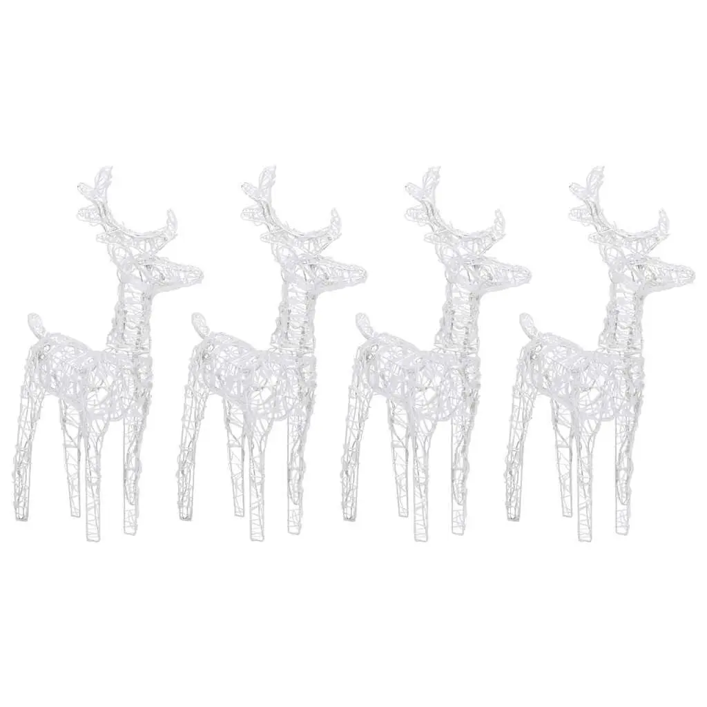 Acrylic Christmas Reindeer Lights Warm White 4 Piece 160 LEDs Outdoor Decoration