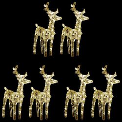 6 Acrylic Christmas Reindeer Lights - 240 LED Outdoor Decor