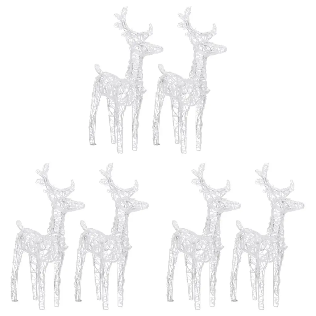 Christmas Reindeer Lights 6 Pack Cold White 240 LED Acrylic Yard Decoration