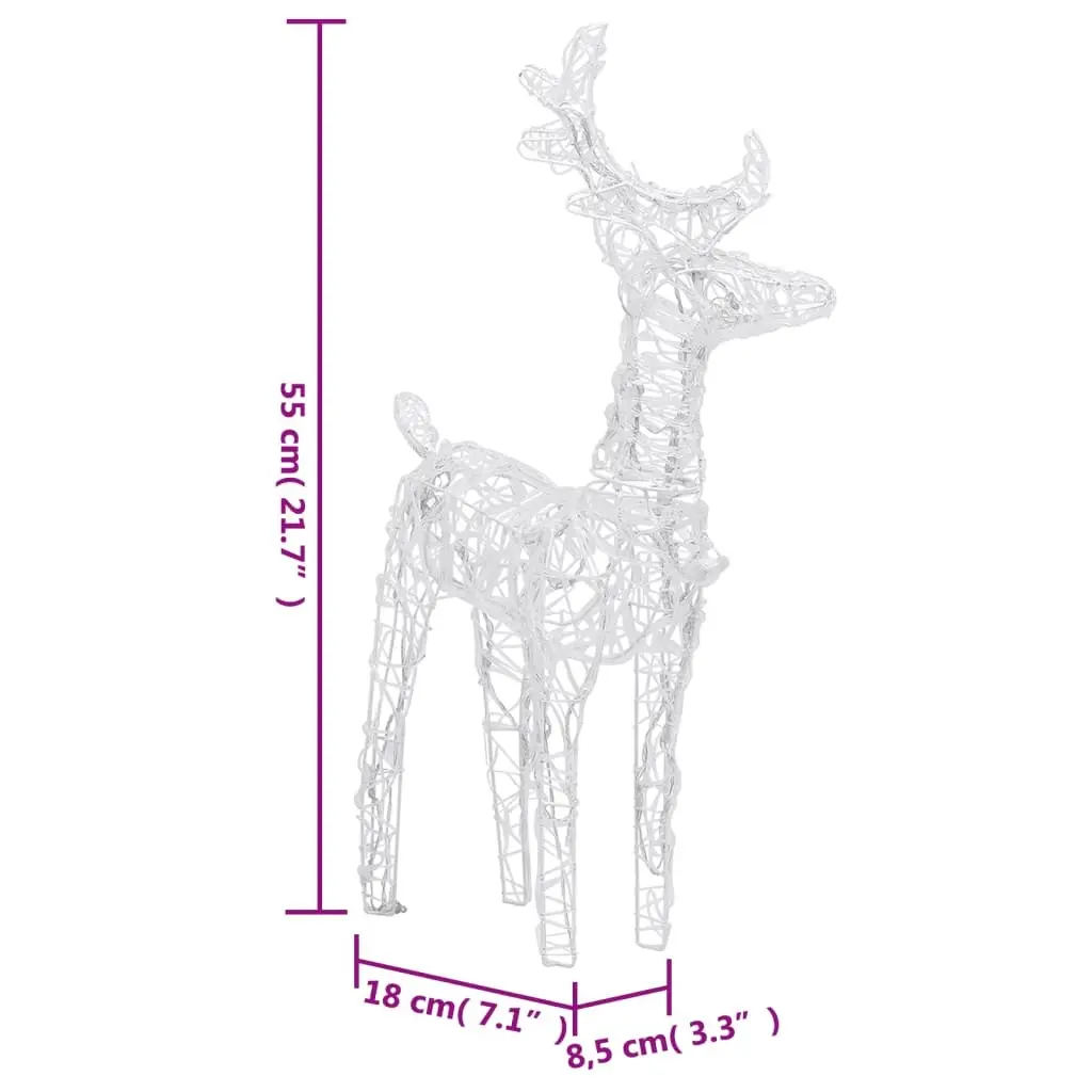 Christmas Reindeer Lights 6 Pack Cold White 240 LED Acrylic Yard Decoration