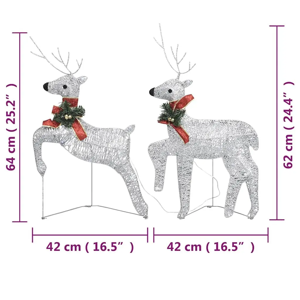 Christmas Reindeer Lights 4 Pcs Silver 80 LED Outdoor Indoor Decoration Effects