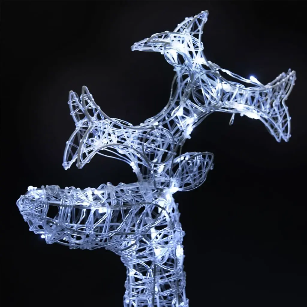 Standing Reindeer Christmas Decorations 2pc LED Light Garden Outdoor Display
