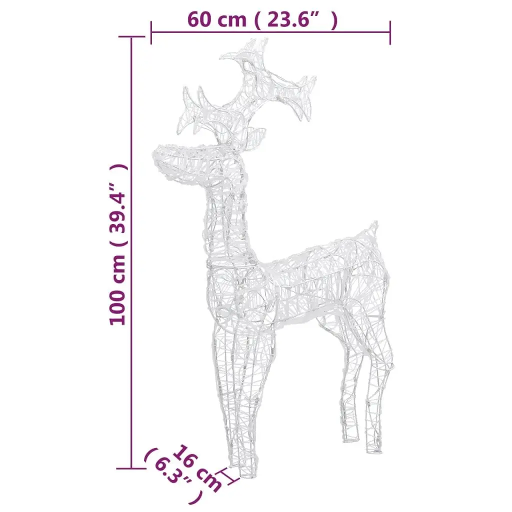 Standing Reindeer Christmas Decorations 2pc LED Light Garden Outdoor Display