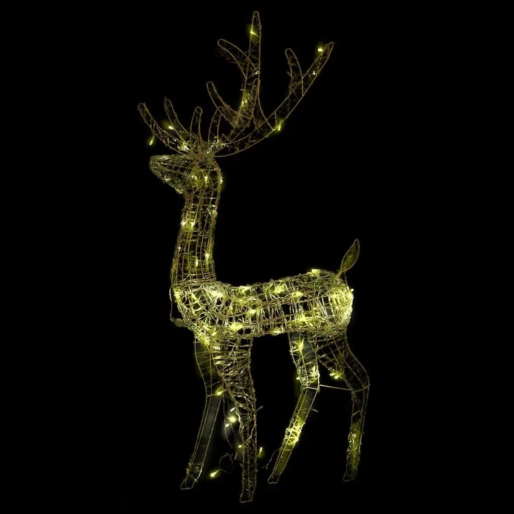 Acrylic Reindeer Christmas Decorations 128cm Warm White LED 3 Piece