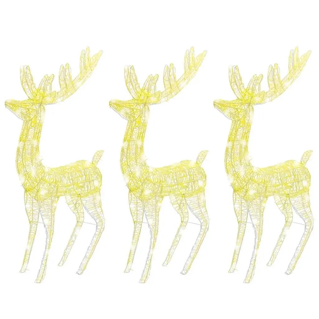 Reindeer Lights Acrylic 180cm Outdoor Garden Decoration 250 LED Warm White 3 Piece