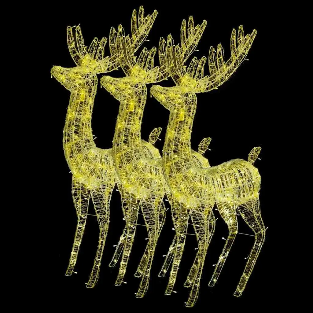 Reindeer Lights Acrylic 180cm Outdoor Garden Decoration 250 LED Warm White 3 Piece