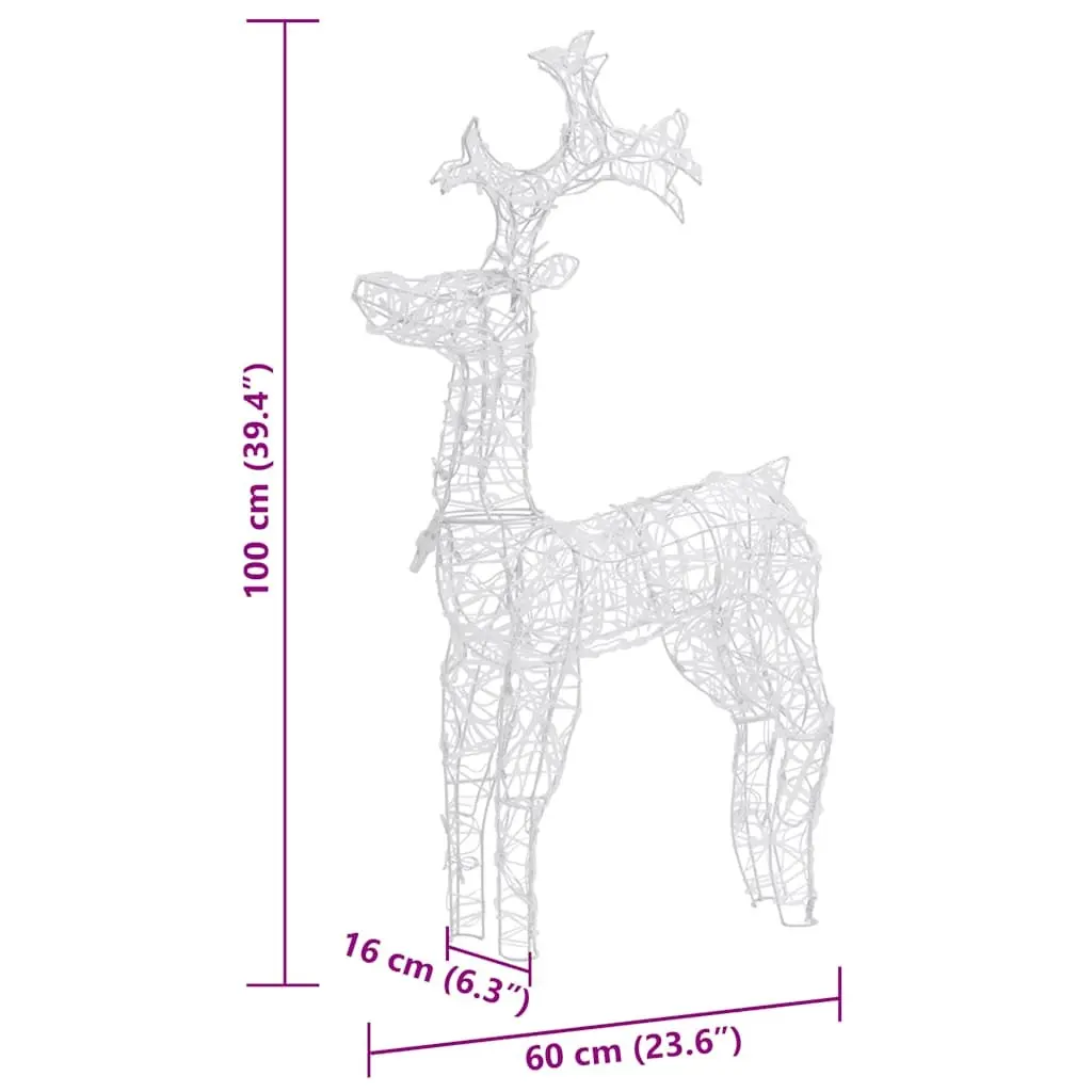 Reindeer Christmas Decorations 3 pcs LED Acrylic Garden Outdoor Holiday Display