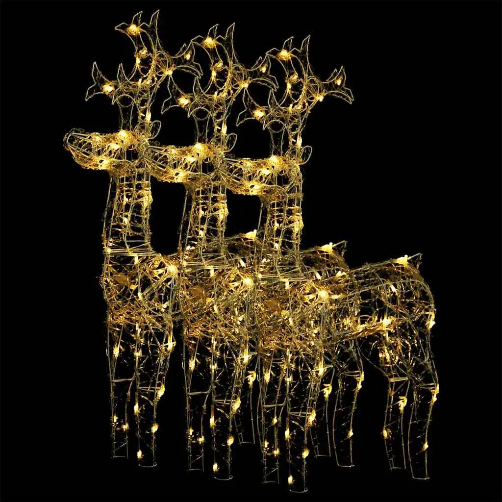 Reindeer Christmas Decorations 3 pcs LED Acrylic Garden Outdoor Holiday Display