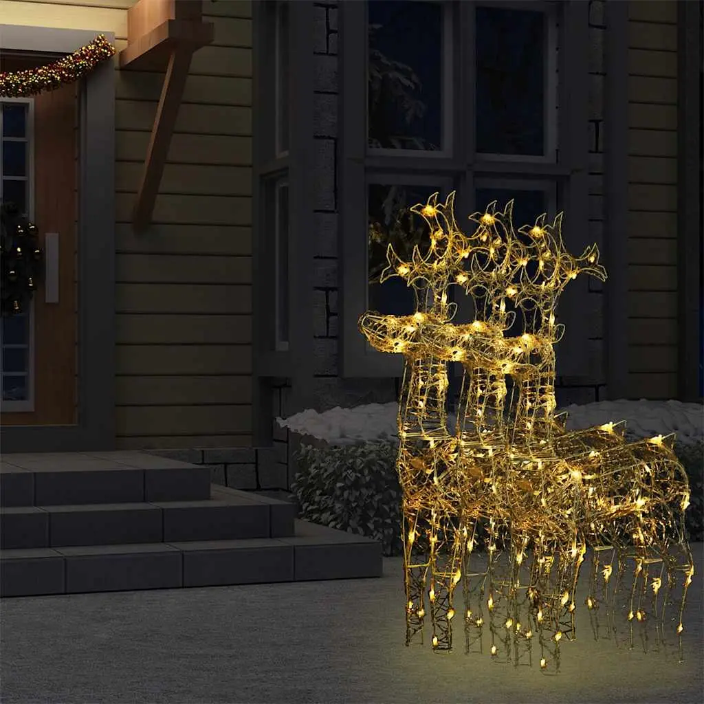 Reindeer Christmas Decorations 3 pcs LED Acrylic Garden Outdoor Holiday Display