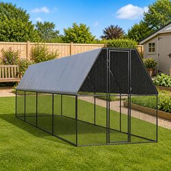 Practical Chicken Cage for Your Garden 2x8x2 m