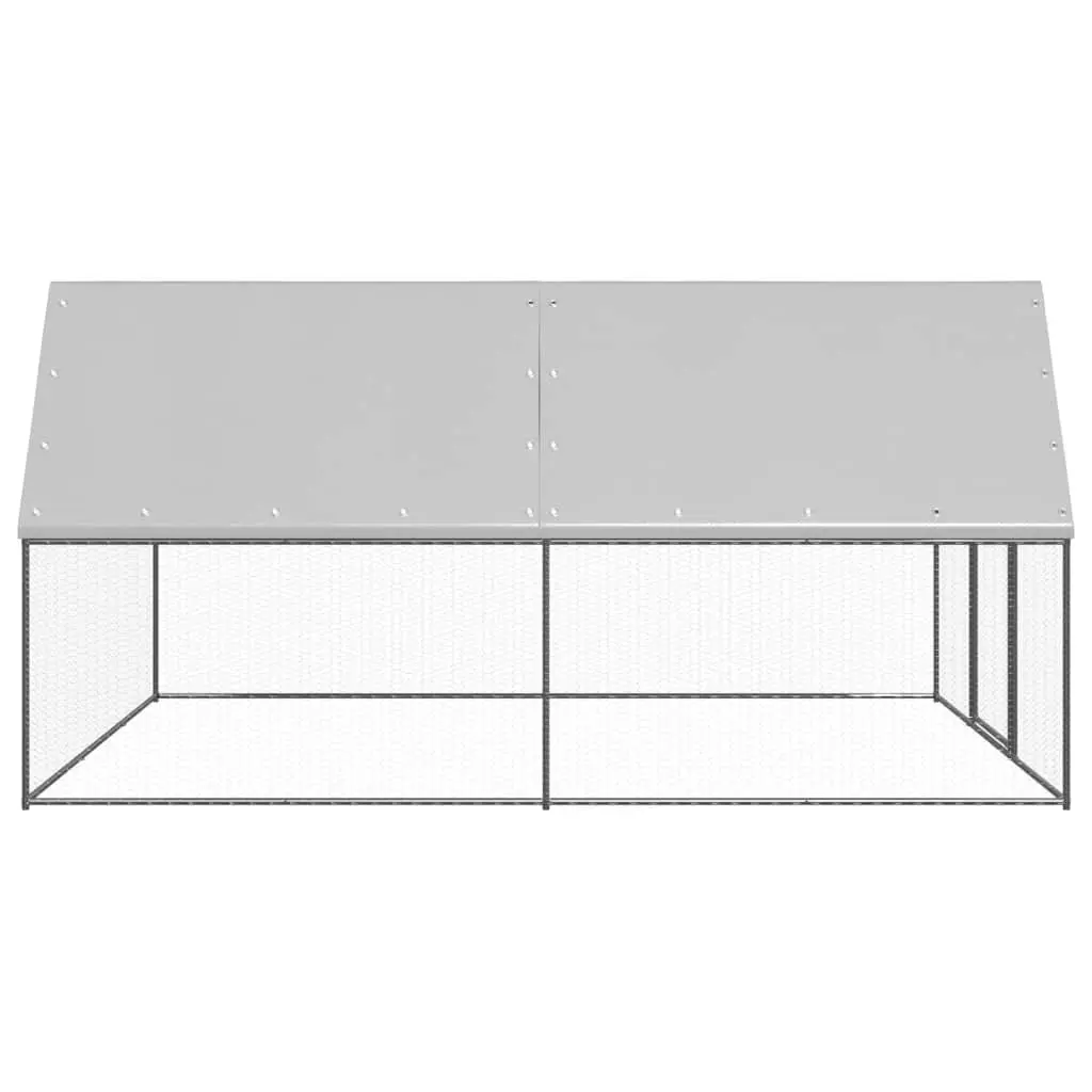 Outdoor Poultry Coop Galvanised Steel Frame 3x4x2m Water-Resistant Hen House Cage Silver