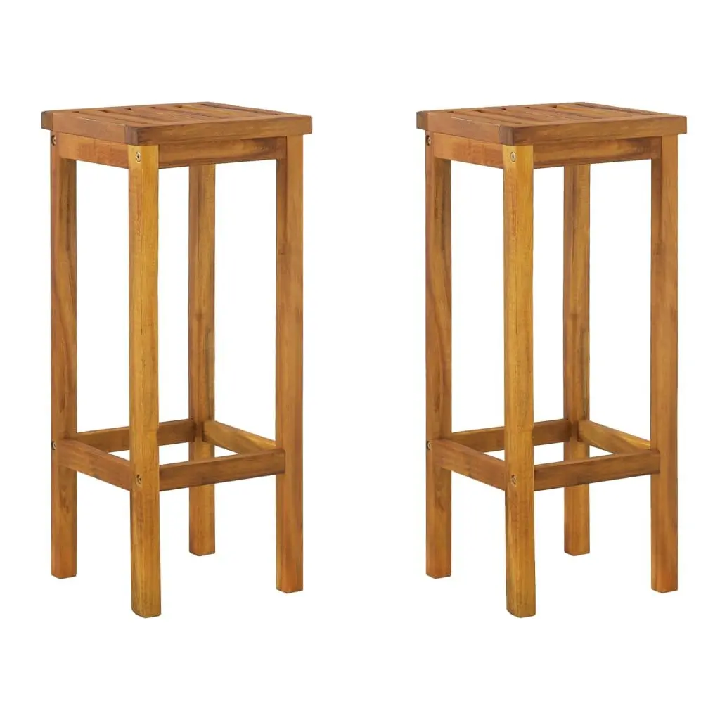 3 Piece Garden Bar Set Solid Acacia Wood Brown Contemporary Outdoor Indoor Furniture