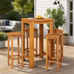 Functional Garden Bar Set – 5 Pieces, Solid Wood