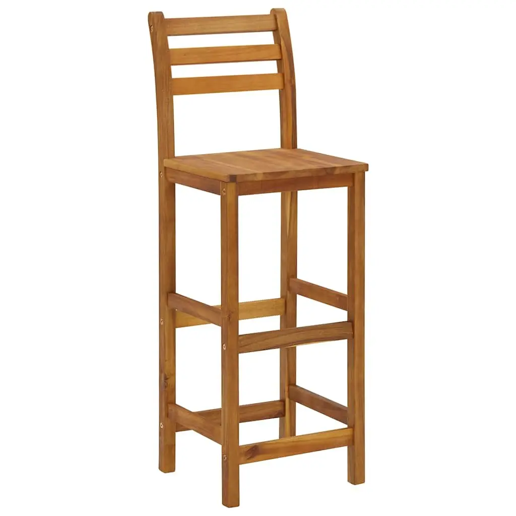3 Piece Outdoor Dining Set Brown Solid Acacia Wood Bar Furniture Garden
