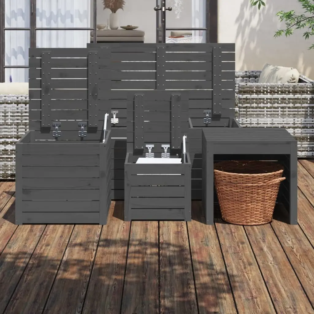 4-Piece Storage Box Set for Outdoor Use