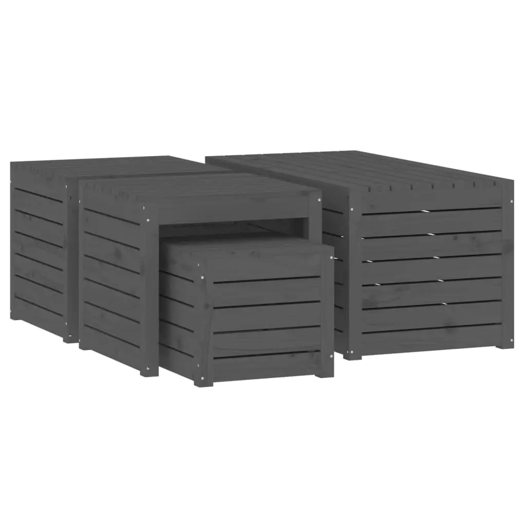 4-Piece Storage Box Set for Outdoor Use
