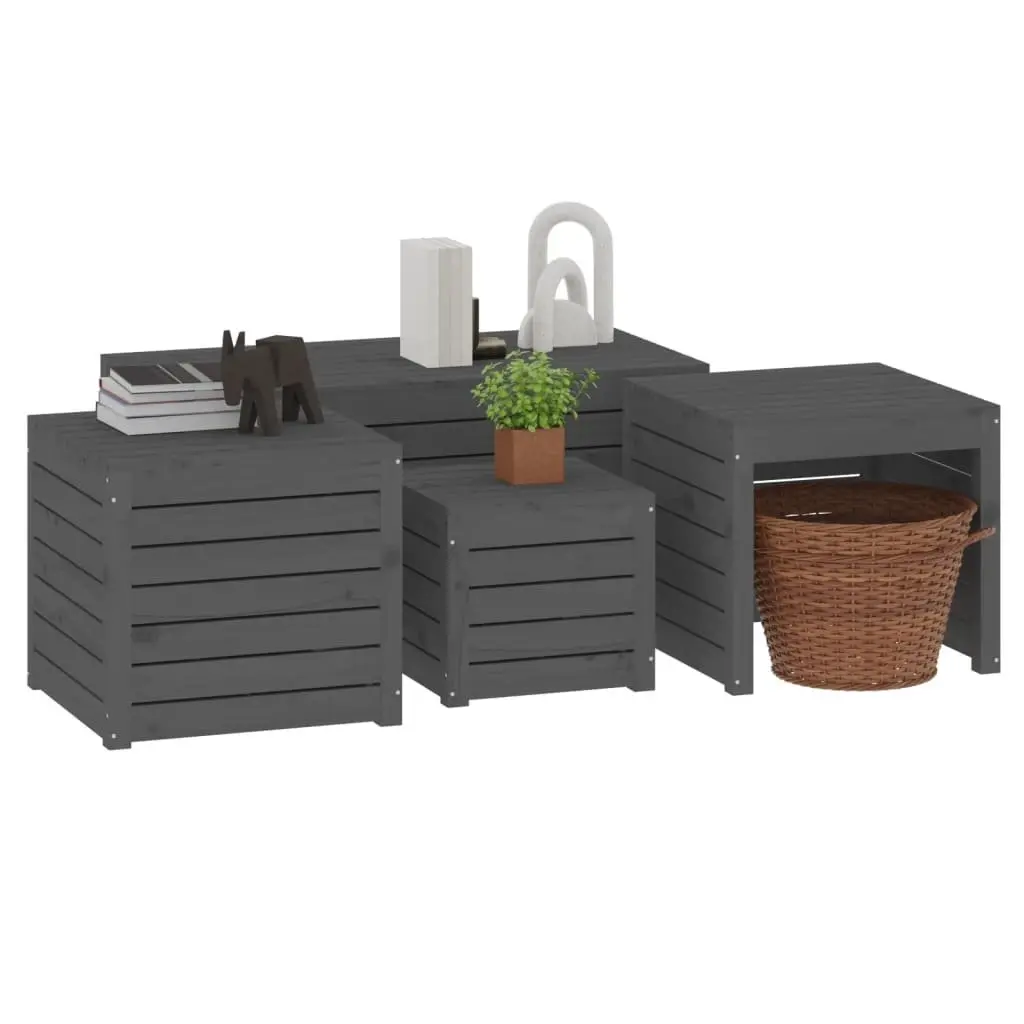 4-Piece Storage Box Set for Outdoor Use