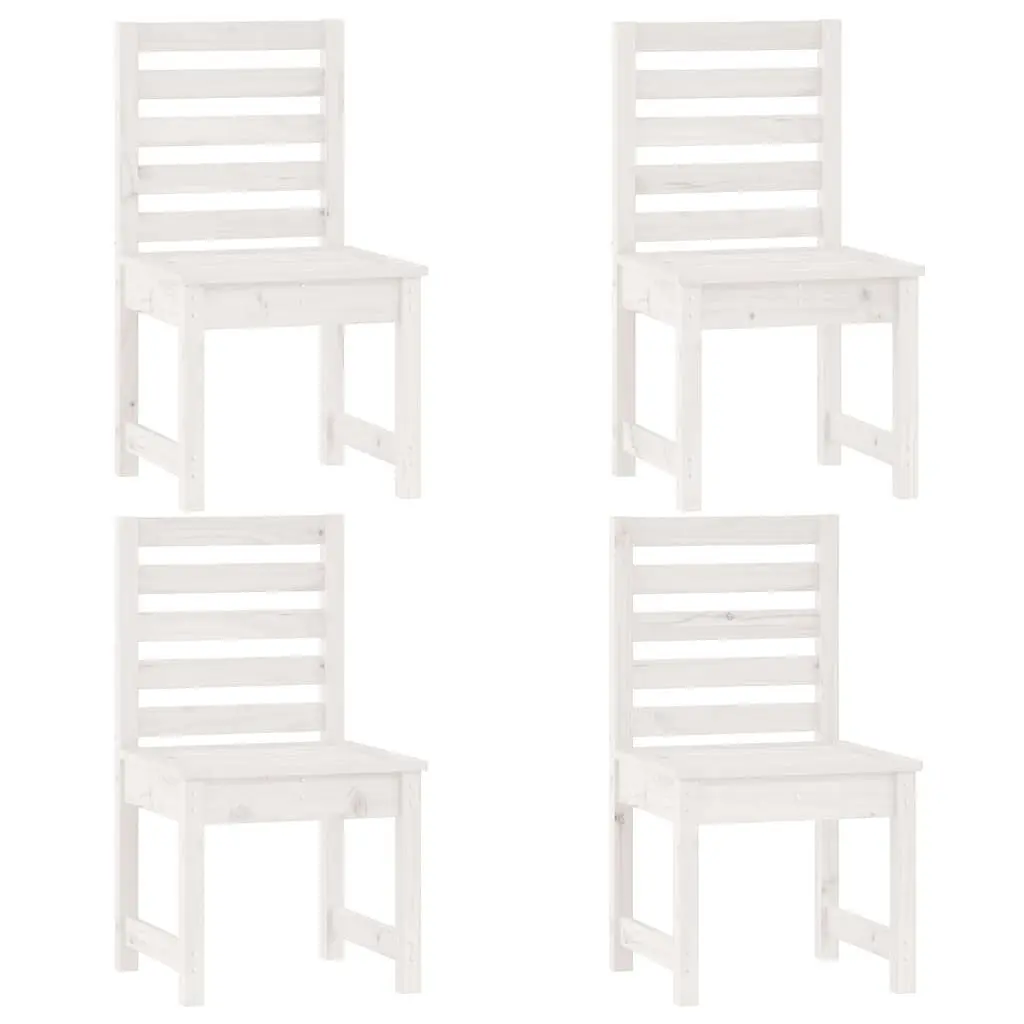 Outdoor Dining Set 5 Piece Solid Pine Wood Rustic White Furniture