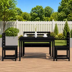 Versatile 4-Piece Black Dining Set for Outdoor Spaces