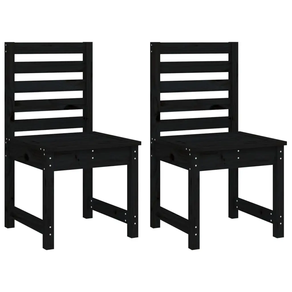 Garden Dining Set Solid Pine Wood 4 Piece Outdoor Furniture Black