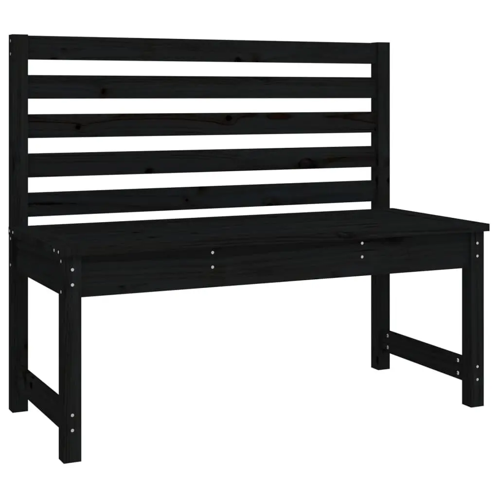Garden Dining Set Solid Pine Wood 4 Piece Outdoor Furniture Black