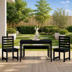 Practical Black Dining Set for Your Patio or Balcony