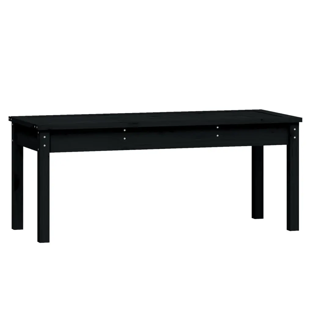Garden Dining Set 4 Piece Black Solid Wood Pine Outdoor Patio Furniture Table