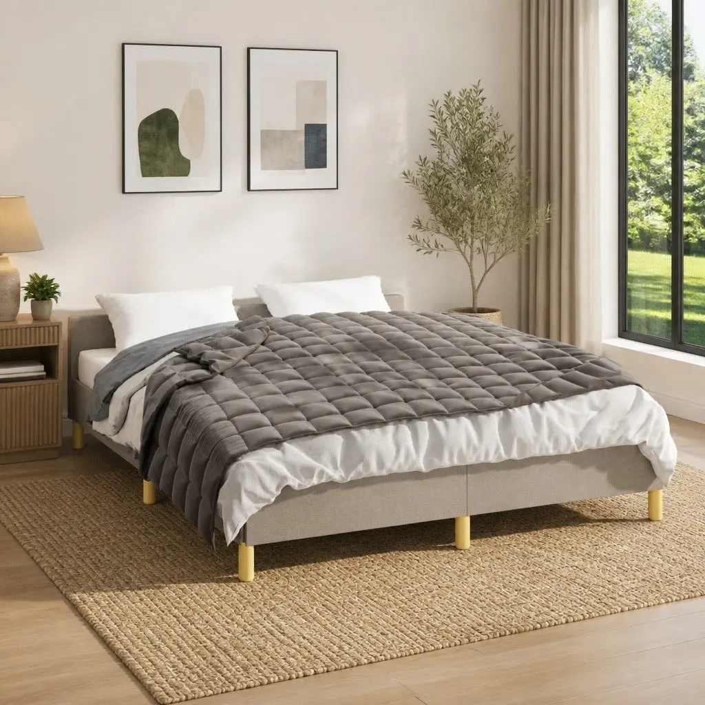 Weighted Blanket Grey Two-Sided Fabric 122x183cm 9kg Gentle Pressure Therapy