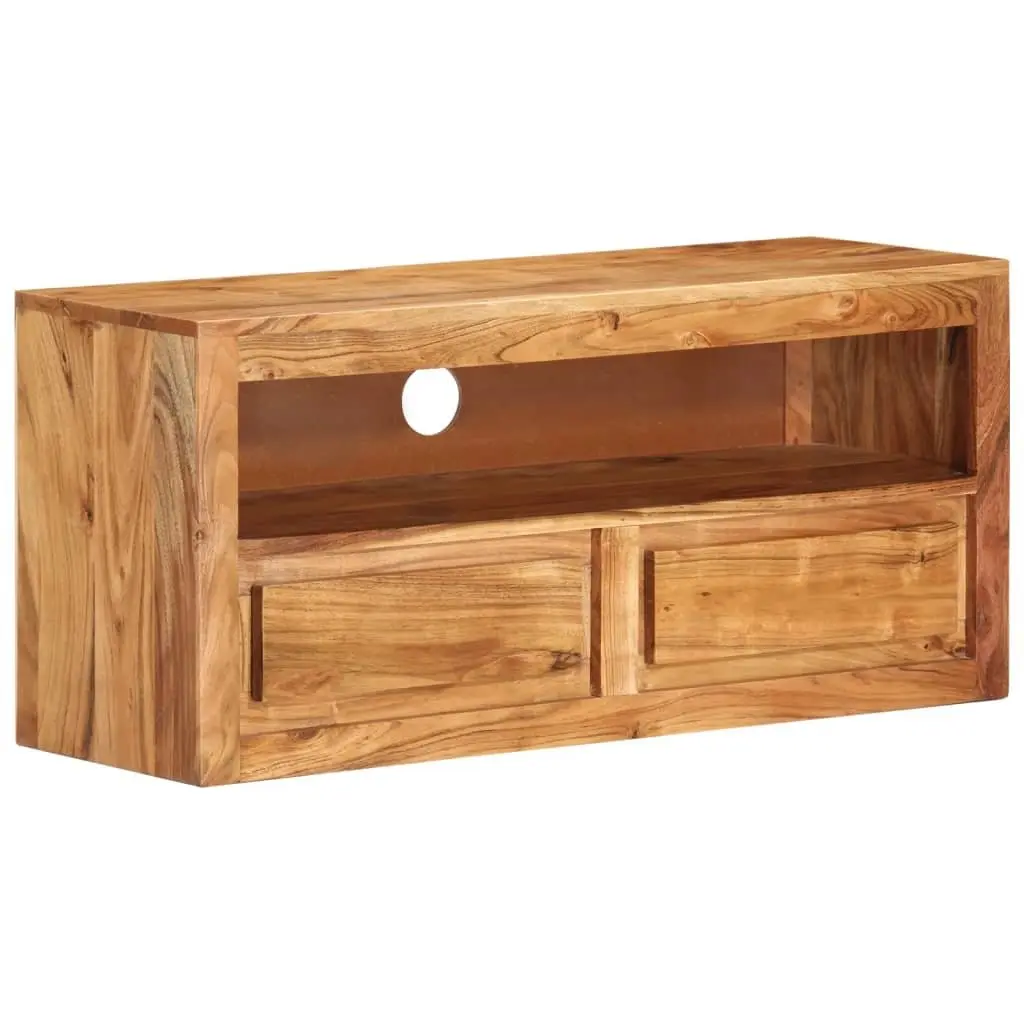TV Cabinet 88x30x40 cm Solid Wood Acacia Stand Unit Lowboard Storage Drawers