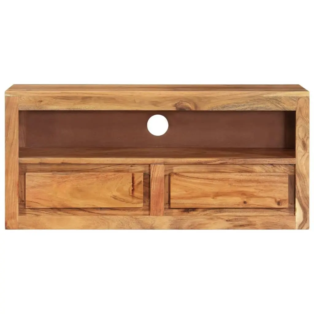 TV Cabinet 88x30x40 cm Solid Wood Acacia Stand Unit Lowboard Storage Drawers