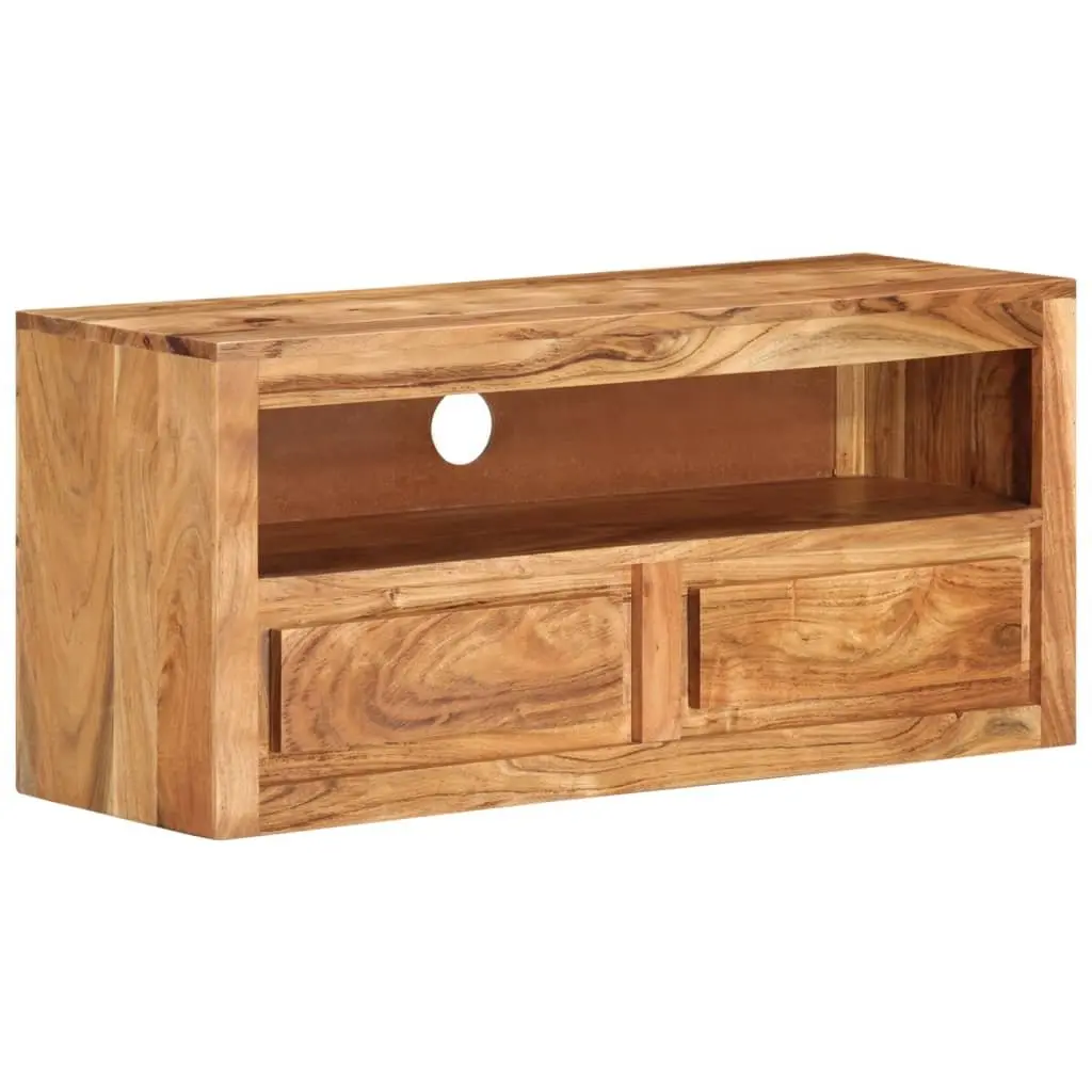 TV Cabinet 88x30x40 cm Solid Wood Acacia Stand Unit Lowboard Storage Drawers