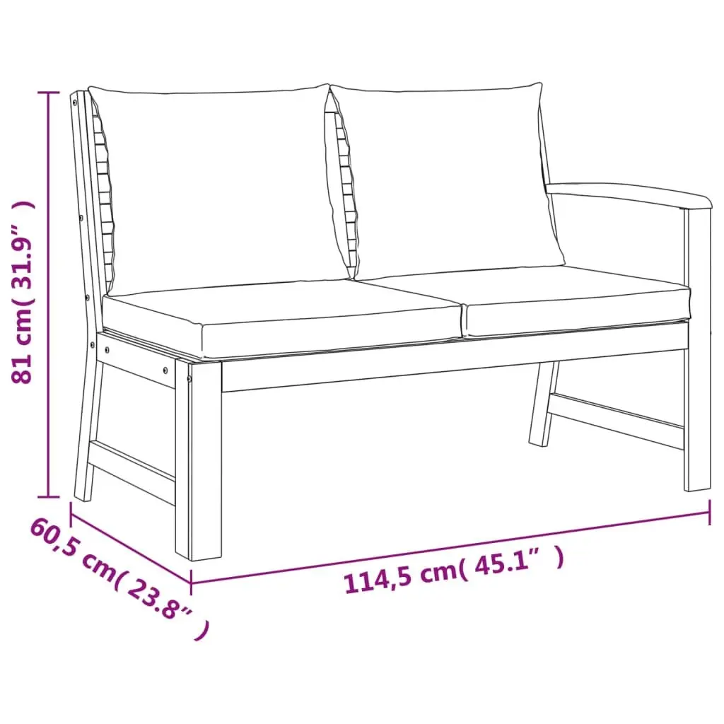 Outdoor Garden Dining Set 6 Piece Solid Wood Acacia Brown with Cushions Patio