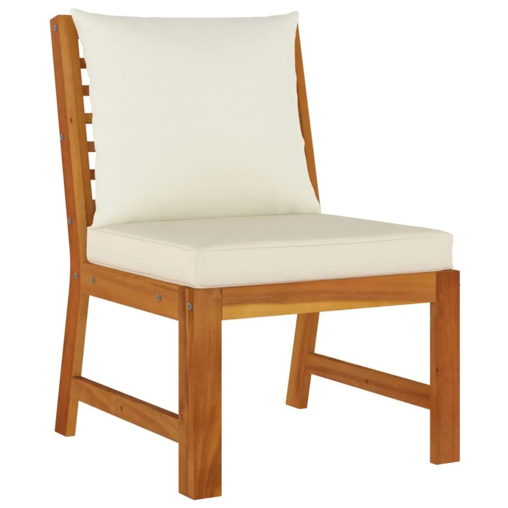 Garden Dining Set Solid Acacia Wood 9 Piece Outdoor Furniture Brown with Cushions