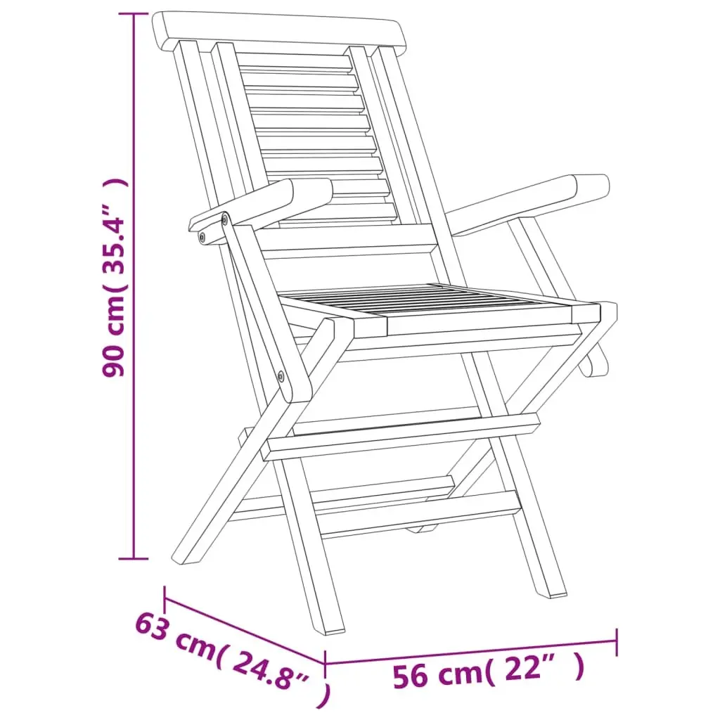 Garden Dining Set Teak Wood Foldable 5 Piece Outdoor Furniture Brown